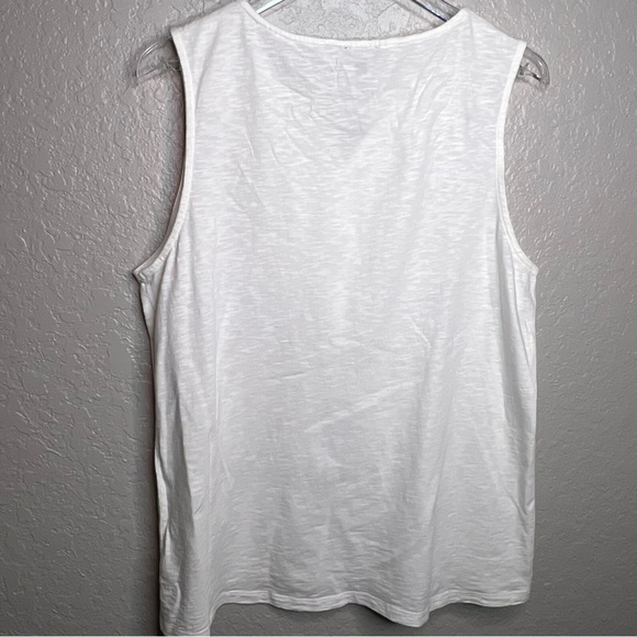 Talbots White Lace Front Tank Top - Picture 4 of 7